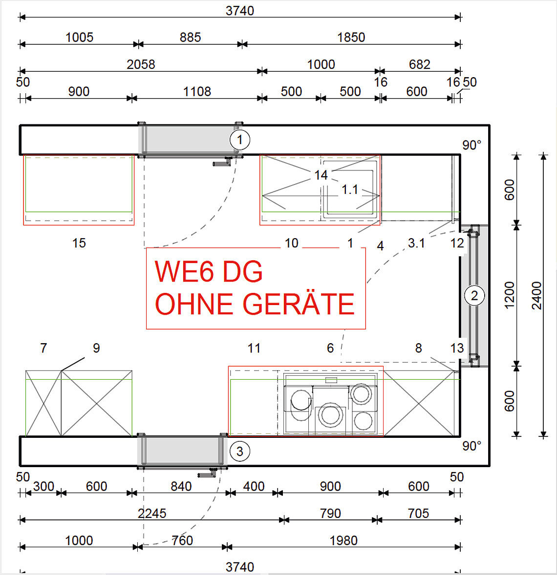 Wohnung 6 Grundriss Küche