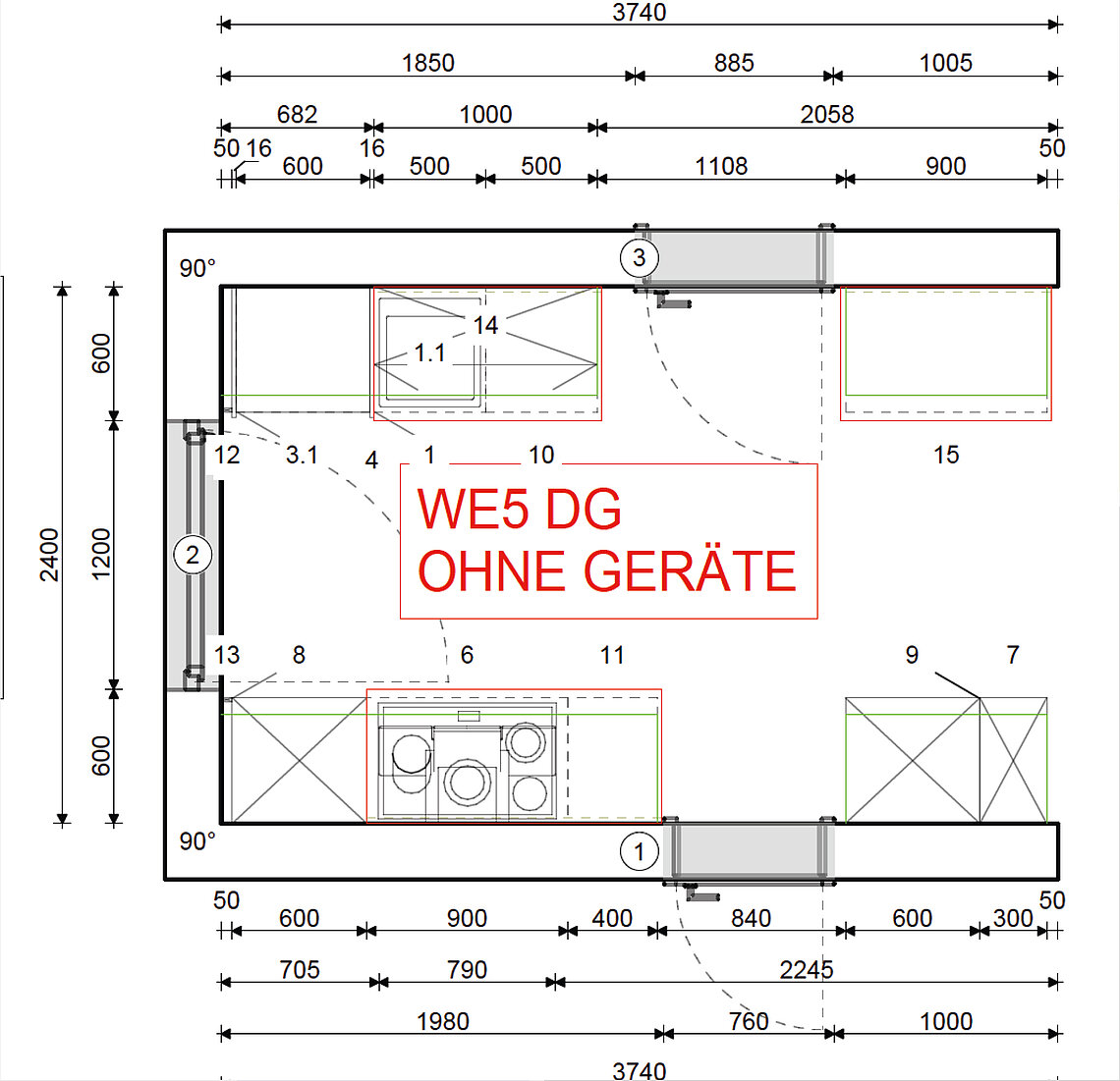 Wohnung 5 Grundriss Küche