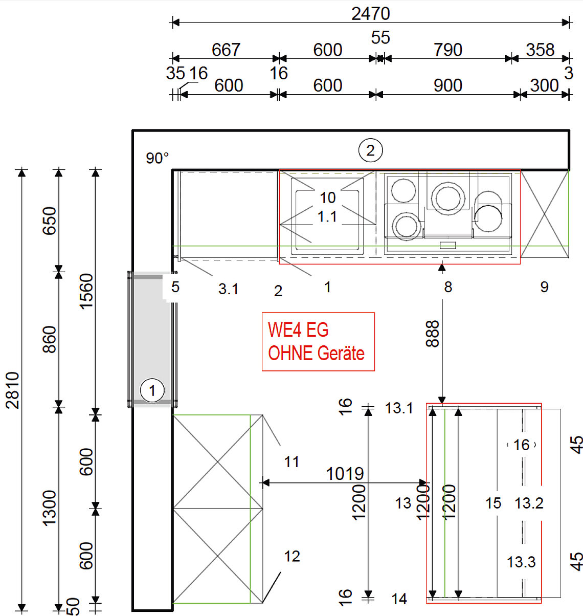 Wohnung 4 Grundriss Küche